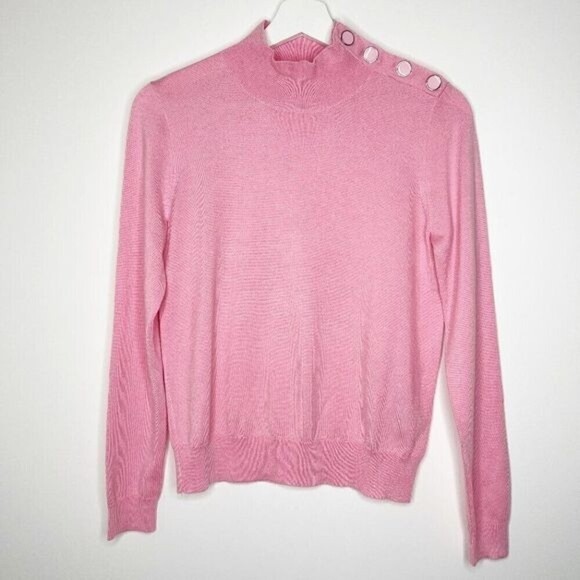 J. Crew Sweaters - J. CREW Pink Silk Blend Shoulder Button Sweater